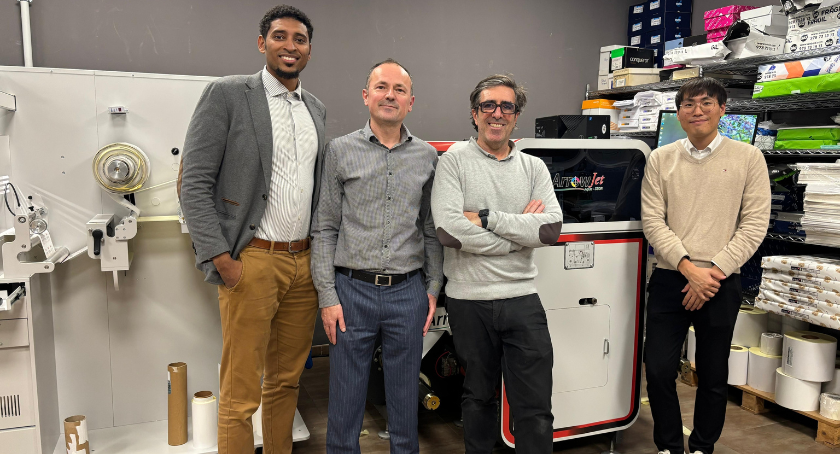 Spanish converter installs ArrowJet Aqua 330R label press and DPR Taurus laser finisher